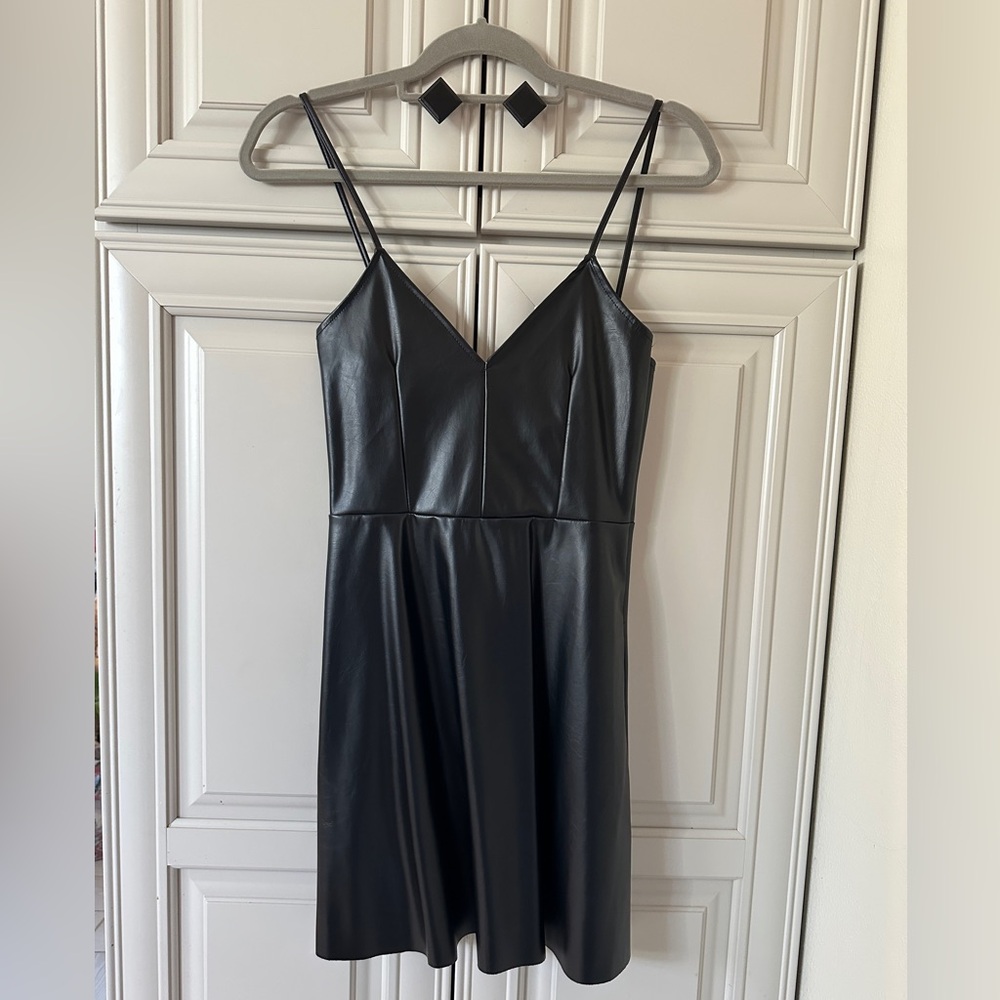 Zara faux leather LBD